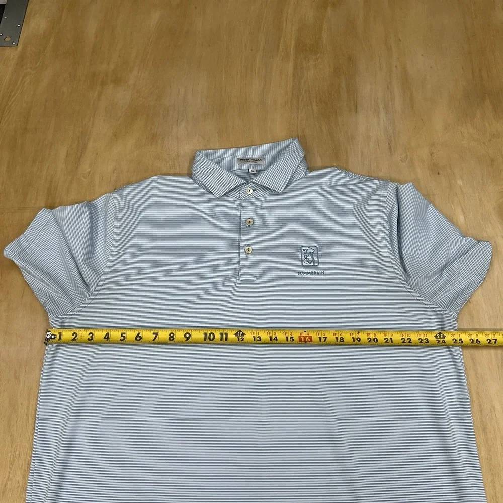 Peter Millar Summer Comfort Polo Golf Shirt Mens XL Loose Fit Blue Striped
